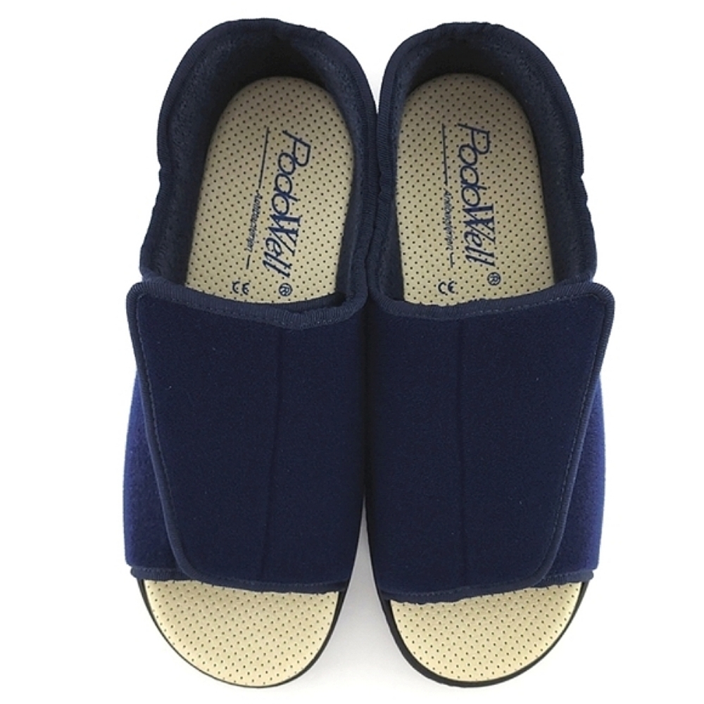Podowell Men's Blue Alexis Hi-Top Slippers Antibacterial Washable Size 42 - Picture 6 of 15